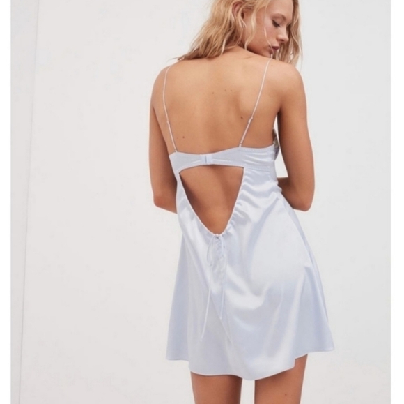 New!For Love And Lemons Paloma Satin Slip Dress - Picture 5 of 16